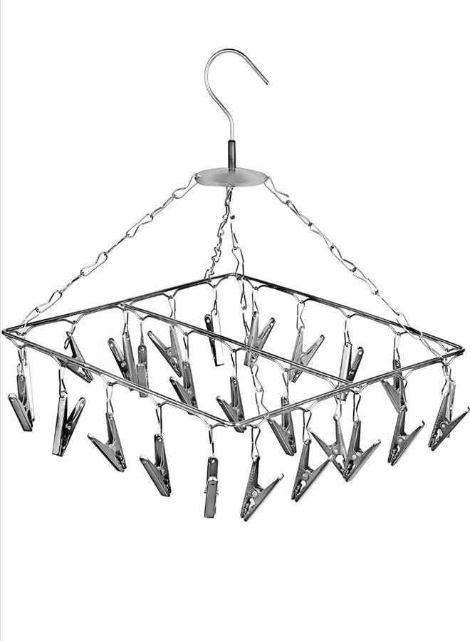 DARAZ Steel Drying Clip Clothes Hanger Clips Hanging Cloth Baby Clothes Clip Hangers Balcony Drying Napkins Undergarments Socks Ties Cloth Pegs Hangers Pack of 1 - Image 1